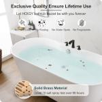 HOIGY Waterfall Bathtub Faucet Oil Rubbed Bronze, Brass Bath Tub Faucet Set 3 Hole, 8 Inch High Flow Roman Tub Faucet, 2 Handle Deck Mount Bathtub Faucets Widespread with Water Hose for Farmhouse