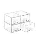 Vtopmart 4 Pack Small Clear Stackable Storage Drawers,Acrylic Bathroom Makeup Organizer,Plastic Storage Bins For Vanity, Undersink, Kitchen Cabinets, Pantry, Home Organization