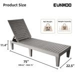 EUNHOO Outdoor Lounge Chaise, Adjustable Pool Lounge Chairs with 5 Positions Backrest, Waterproof Sun Loungers for Garden Pool Beach Patio Deck Sunbathing Set of 4