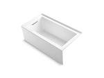 Kohler K-20202-LA Underscore 60" Soaking Bathtub for Three Wall Alcove Installation with Left Drain and 68 Gallon Water Capacity - White