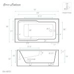 Voltaire 72" x 36" Right-Hand Drain Alcove Bathtub with Apron and Armrest