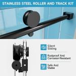 Bathtub Shower Door, 56-60" W x 60" H Sliding Shower Door for Tub, 8mm Tempered Glass Shower Doors with Matte Black Stainless Steel Components