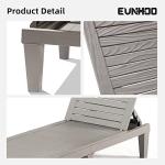 EUNHOO Outdoor Lounge Chaise, Adjustable Pool Lounge Chairs with 5 Positions Backrest, Waterproof Sun Loungers for Garden Pool Beach Patio Deck Sunbathing Set of 4