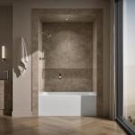 Kohler K-20202-LA Underscore 60" Soaking Bathtub for Three Wall Alcove Installation with Left Drain and 68 Gallon Water Capacity - White