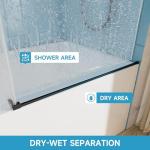 Bathtub Shower Door, 56-60" W x 60" H Sliding Shower Door for Tub, 8mm Tempered Glass Shower Doors with Matte Black Stainless Steel Components