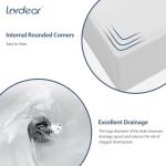 Lordear Wall Mount Bathroom Sink 21 x 12 Inch Wall Sink with Single Faucet Hole White Porcelain Ceramic 21 Inch Floating Bathroom Vessel Sinks