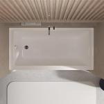 Acrylic Alcove Bathtub 60×32 Inch Drop-In Bathtubs– Left Hand Drain & Overflow, Single Skirt Drop-In Soaking Tub for Modern Bathroom Remodel, Durable Recessed Bathtubs Easy-Clean Design