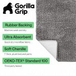 GORILLA GRIP Bath Rug Mat 30x20, Thick Soft Absorbent Chenille, Quick Dry Microfiber Mats, Rubber Backing Washable Shower Floor Rugs, US Designed Bathroom Bathmat Home Decor Accessories, Grey