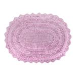 DII Crochet Collection Reversible Bath Mat, Small Oval, 17x24, Mauve