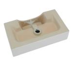 Lordear Wall Mount Bathroom Sink 21 x 12 Inch Wall Sink with Single Faucet Hole White Porcelain Ceramic 21 Inch Floating Bathroom Vessel Sinks