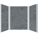 Bath Tub Surround Kits – Waterproof Wall Panels for Tubs – Glossy Finish & Seamless Pattern – Easy to Install Over Any Surface – Leakproof Design (W60'' x D32'' x H60'') – Basalt