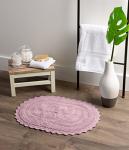 DII Crochet Collection Reversible Bath Mat, Small Oval, 17x24, Mauve