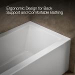 Kohler K-20202-LA Underscore 60" Soaking Bathtub for Three Wall Alcove Installation with Left Drain and 68 Gallon Water Capacity - White