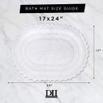DII Crochet Collection Reversible Bath Mat, Small Oval, 17x24, Mauve