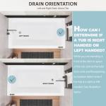 Acrylic Alcove Bathtub 60×32 Inch Drop-In Bathtubs– Left Hand Drain & Overflow, Single Skirt Drop-In Soaking Tub for Modern Bathroom Remodel, Durable Recessed Bathtubs Easy-Clean Design