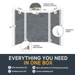 Bath Tub Surround Kits – Waterproof Wall Panels for Tubs – Glossy Finish & Seamless Pattern – Easy to Install Over Any Surface – Leakproof Design (W60'' x D32'' x H60'') – Basalt