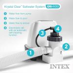 Intex Krystal Clear Saltwater Pool Chlorine System for Above Ground Pools up to 4,500 Gallons, Pool Cleaner with Automatic Timer and Self Cleaning