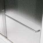 ELEGANT Bypass Sliding Bathtub Shower Door 60" W x 57.4" H, Semi-Frameless Sliding Shower Door, 1/4'' Frosted Glass, Chrome Finish Tub Door