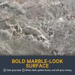 Bath Tub Surround Kits – Waterproof Wall Panels for Tubs – Glossy Finish & Seamless Pattern – Easy to Install Over Any Surface – Leakproof Design (W60'' x D32'' x H60'') – Basalt