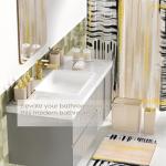 InnJoey Bathroom Set - Bathroom Accessory Set, Beige Bathroom Set, 26PC Bathroom Sets with Shower Curtain and Rugs, Toilet Brush, Trash Can, Qtip Holder & Bathroom Soap Dispenser Set