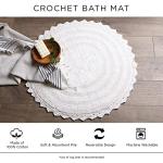 DII Crochet Collection Reversible Bath Mat, Small Oval, 17x24, Mauve
