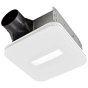Broan-NuTone AE80LK Ventilation with LED CleanCover and Roomside Installation, ENERGY STAR Certified, 80 CFM, 0.7 Sones, White