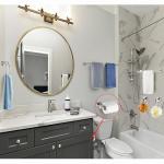 6 Pieces Brushed Nickel Bathroom Hardware Accessories Set Hand Towel Ring 16&23.6 inch Round Towel Bar Silver Toilet Paper Holder Towel Hooks 2 Pieces SUS 304 Stainless Steel,Heavy Duty,Wall Mounted