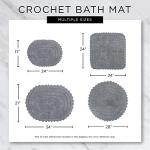 DII Crochet Collection Reversible Bath Mat, Small Oval, 17x24, Mauve