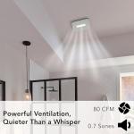 Broan-NuTone AE80LK Ventilation with LED CleanCover and Roomside Installation, ENERGY STAR Certified, 80 CFM, 0.7 Sones, White