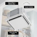 Broan-Nutone 682 Duct-Free Ventilation Fan, White Square Ceiling or Wall Exhaust Fan with Plastic Grille