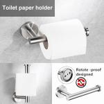 6 Pieces Brushed Nickel Bathroom Hardware Accessories Set Hand Towel Ring 16&23.6 inch Round Towel Bar Silver Toilet Paper Holder Towel Hooks 2 Pieces SUS 304 Stainless Steel,Heavy Duty,Wall Mounted