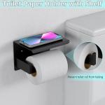 5-Pieces Matte Black Bathroom Hardware Accessories Set, 24 Inch Stainless Steel Towel Racks for Bathroom, Towel Bar Set Towel Ring Coat Hook and Toilet Paper Holder with Shelf Wall Mounted