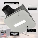 Broan-NuTone AE80LK Ventilation with LED CleanCover and Roomside Installation, ENERGY STAR Certified, 80 CFM, 0.7 Sones, White