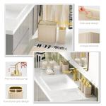 InnJoey Bathroom Set - Bathroom Accessory Set, Beige Bathroom Set, 26PC Bathroom Sets with Shower Curtain and Rugs, Toilet Brush, Trash Can, Qtip Holder & Bathroom Soap Dispenser Set