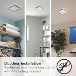 Broan-Nutone 682 Duct-Free Ventilation Fan, White Square Ceiling or Wall Exhaust Fan with Plastic Grille