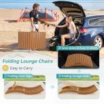 Homenjoy Folding Pool Lounge Chairs Set of 2, Pre-Assembled HDPS Anti-Floating Lounge Chair with Headrest for in-Pool Use(Max Depth 8-Inches), Ideal for Hotel, Poolside, Beach & Sun Decks, Teak Color