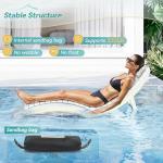 Homenjoy Folding Pool Lounge Chairs, Pre-Assembled HDPS Anti-Floating Lounge Chair with Headrest for in-Pool Use(Max Depth 8-Inches), Ideal for Hotel, Resort, Poolside, Beach & Sun Decks, White