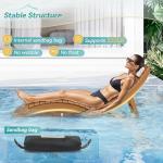 Homenjoy Folding Pool Lounge Chairs Set of 2, Pre-Assembled HDPS Anti-Floating Lounge Chair with Headrest for in-Pool Use(Max Depth 8-Inches), Ideal for Hotel, Poolside, Beach & Sun Decks, Teak Color