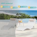 Homenjoy Folding Pool Lounge Chairs Set of 4, Pre-Assembled HDPS Anti-Floating Lounge Chair with Headrest for in-Pool Use(Max Depth 8-Inches), Ideal for Hotel, Poolside, Beach & Sun Decks, White