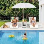 Homenjoy Folding Pool Lounge Chairs Set of 4, Pre-Assembled HDPS Anti-Floating Lounge Chair with Headrest for in-Pool Use(Max Depth 8-Inches), Ideal for Hotel, Poolside, Beach & Sun Decks, White