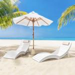 Homenjoy Folding Pool Lounge Chairs, Pre-Assembled HDPS Anti-Floating Lounge Chair with Headrest for in-Pool Use(Max Depth 8-Inches), Ideal for Hotel, Resort, Poolside, Beach & Sun Decks, White