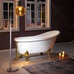 WOODBRIDGE 59" Heavy Duty Acrylic Slipper Clawfoot Bath Tub with Polished Gold Feet + Polished Gold Drain &Overflow