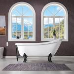 WOODBRIDGE 67" Heavy Duty Acrylic Slipper Clawfoot Bath Tub with Matte Black Feet + Matte Black Drain &Overflow