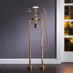 WOODBRIDGE All Inclusive Package 59" Heavy Duty AcrylicDouble Slipper Clawfoot Bath Tub with Polished Gold Feet+PG Drain &Overflow +PG Faucet