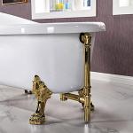 WOODBRIDGE 59" Heavy Duty Acrylic Slipper Clawfoot Bath Tub with Polished Gold Feet + Polished Gold Drain &Overflow