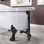 WOODBRIDGE 54" Heavy Duty Acrylic Slipper Clawfoot Bath Tub with Matte Black Feet & Matte Black Drain &Overflow