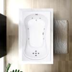 72 in. x 42in. Acrylic Rectangular Drop-In Whirlpool Bathtub with Reversible Drain in White