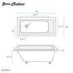 Swiss Madison Well Made Forever SM-DB570, Voltaire 60"x36" Acrylic Drop-in Bathtub, White