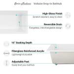 Swiss Madison Well Made Forever SM-DB570, Voltaire 60"x36" Acrylic Drop-in Bathtub, White