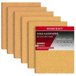 BOSHCRAFT Assorted Sandpaper Sheets - 50 Pack